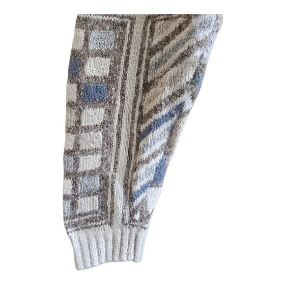 GINA PETERS Women M Sweater Silk Angora Lambswool Blend Beige Blue Brown VTG 38" - Picture 5 of 7